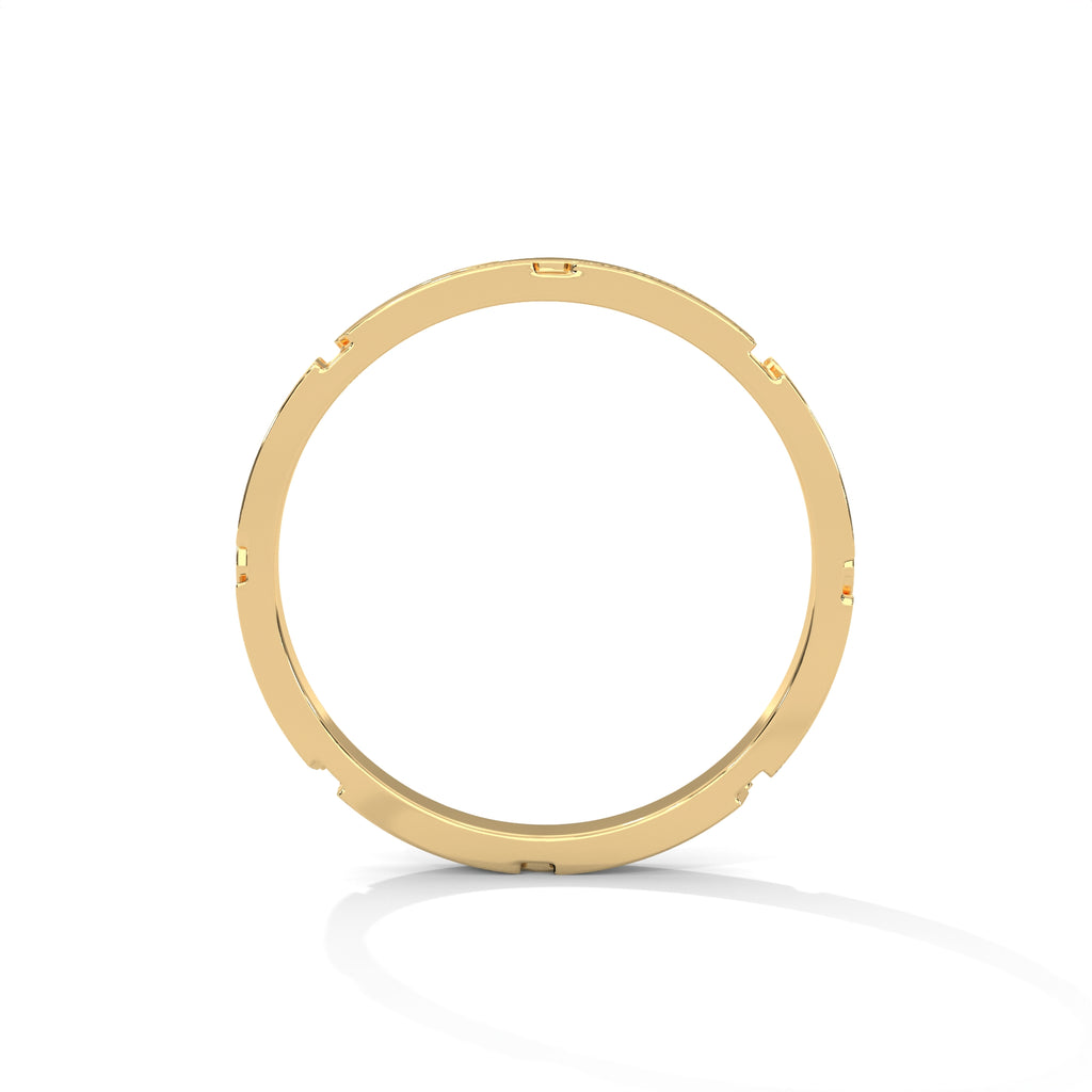 Faceted Gold Wedding Band