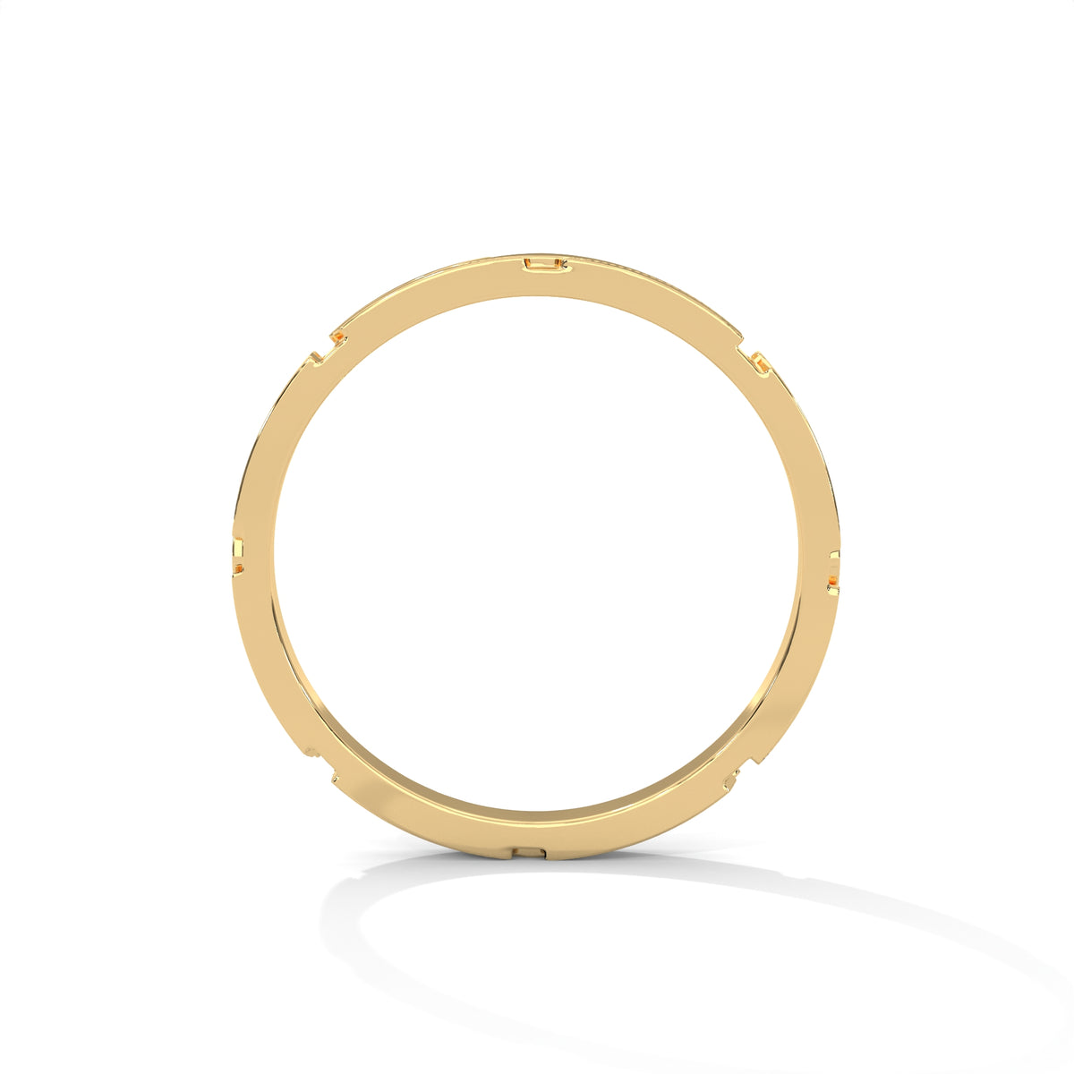 Faceted Gold Wedding Band – view 9 of 9, lab grown diamond band | Jewelix Atelier