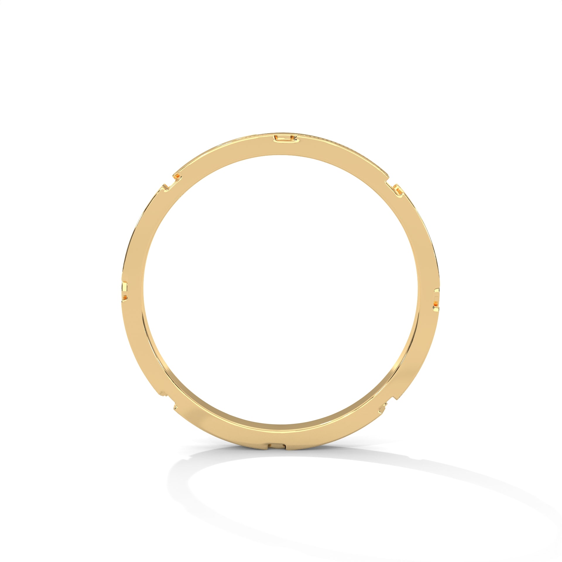 Faceted Gold Wedding Band