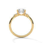 Asscher Cut Three Stone Diamond Engagement Ring