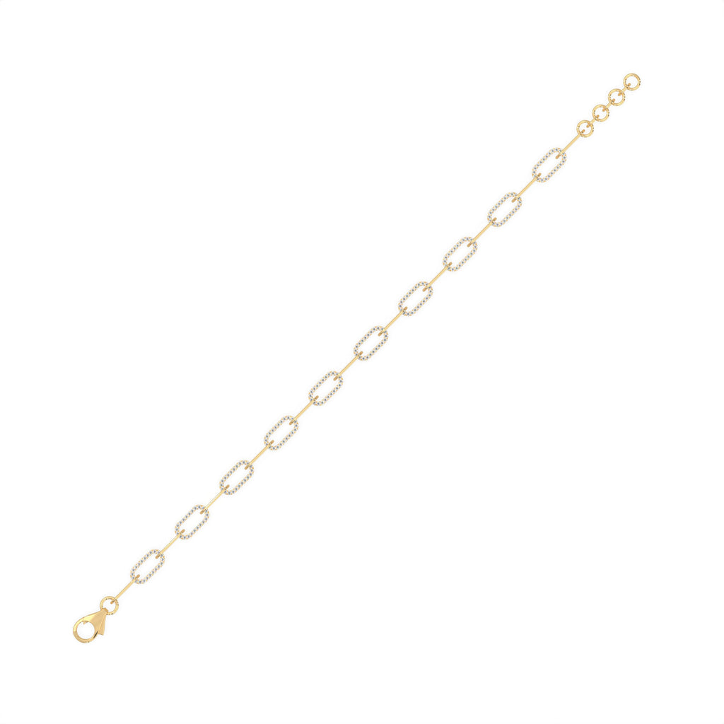 Diamond Paperclip Link Bracelet