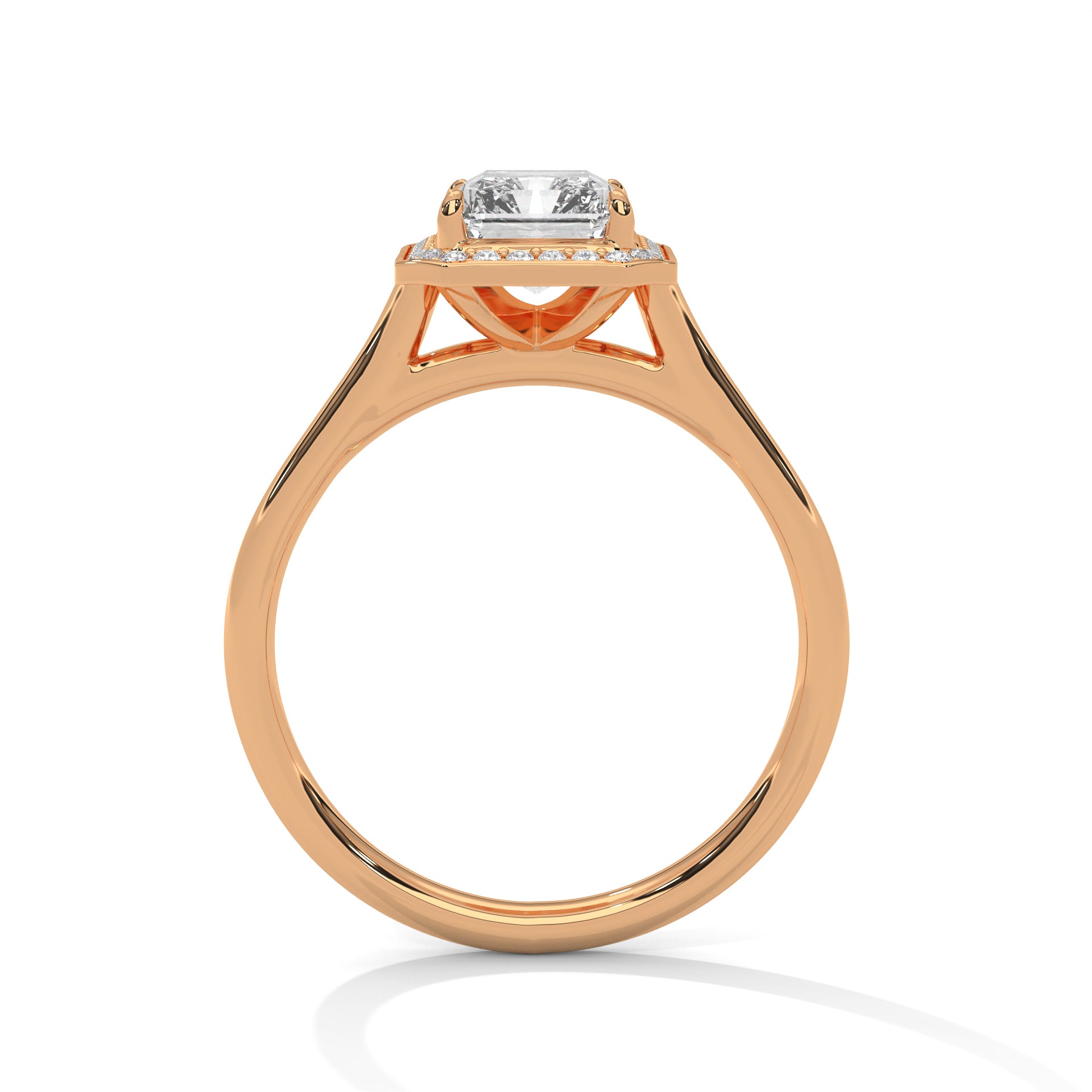 Emerald Cut Diamond Halo Engagement Ring