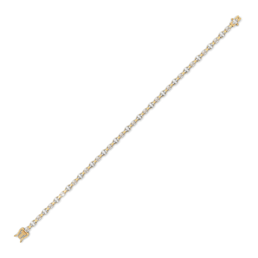 Emerald & Oval Diamond Tennis Bracelet