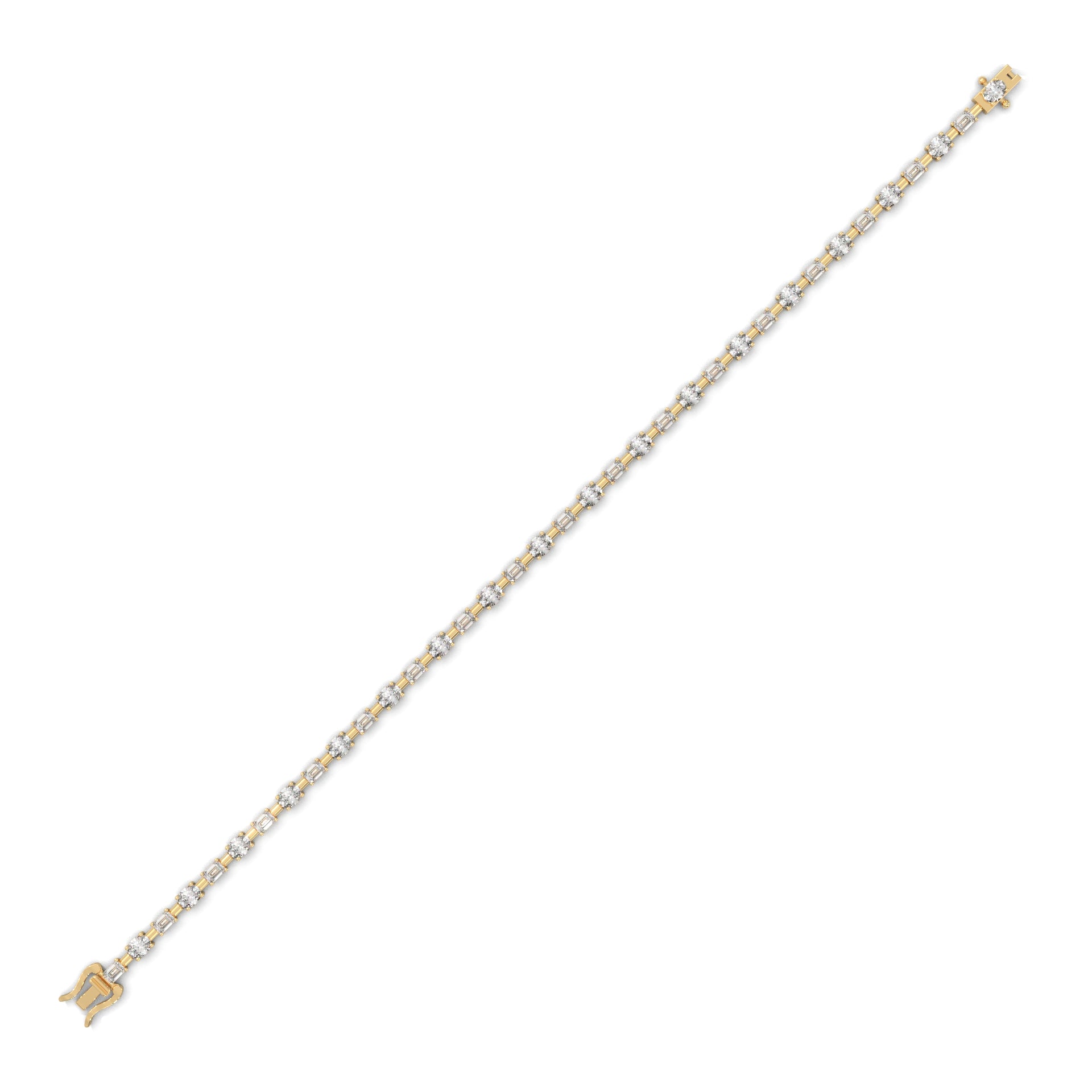 Emerald & Oval Diamond Tennis Bracelet