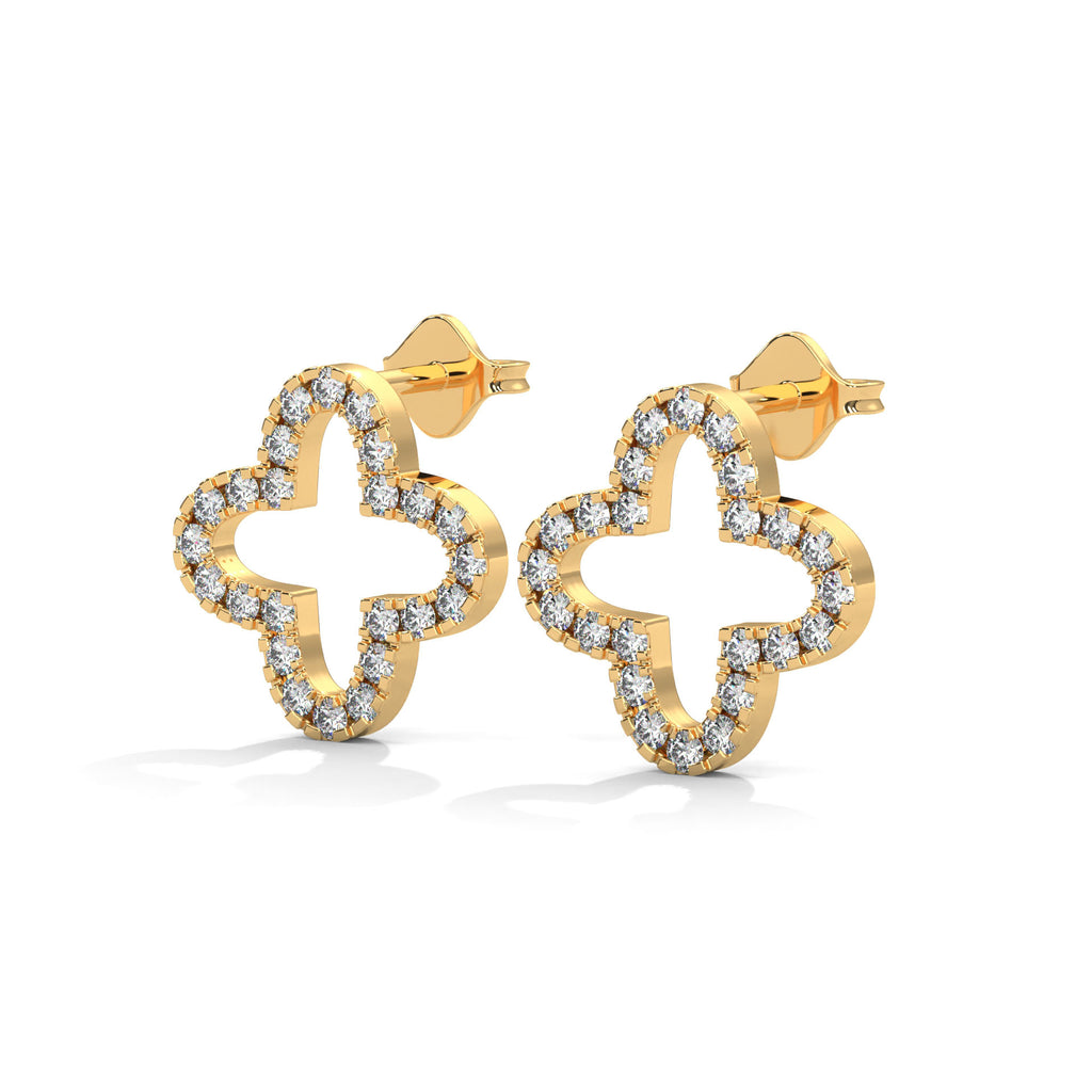 Diamond Clover Stud Earring