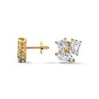 Mixed Shape Diamond Cluster Stud Earrings