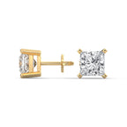 Princess Cut Solitaire Diamond Stud Earrings