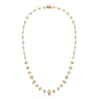 Multi Shape Diamond Station Necklace with Pear Center