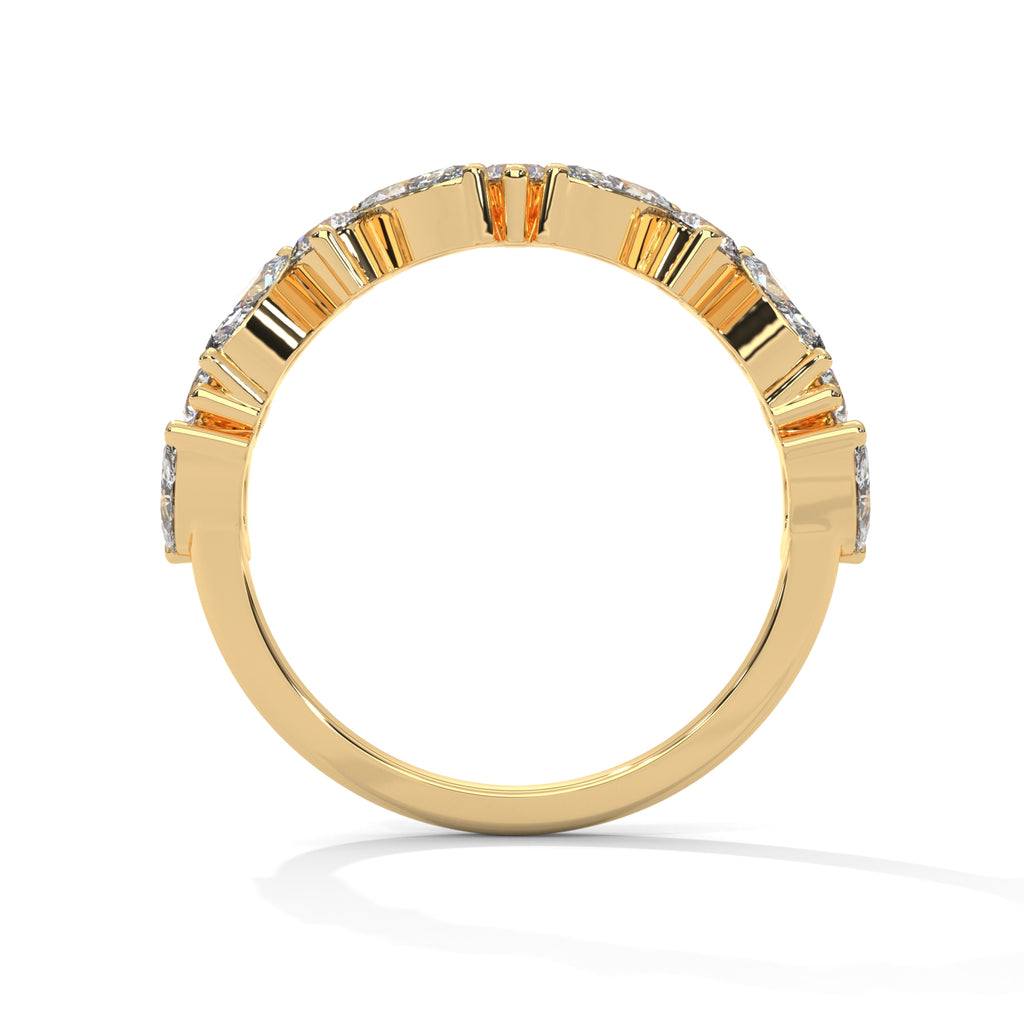 Marquise & Round Diamond Alternating Band Ring