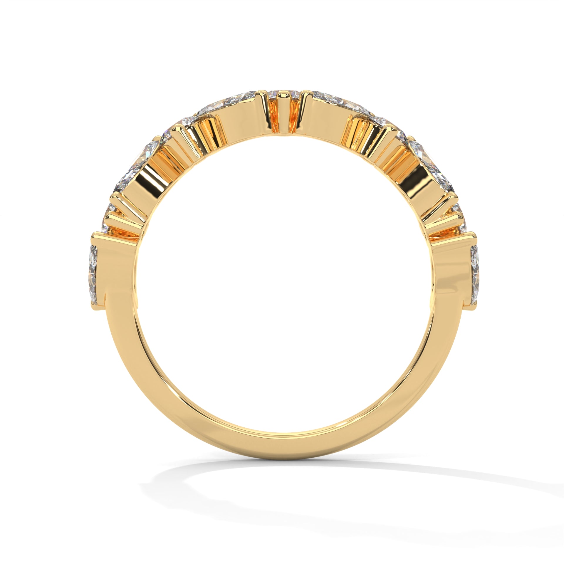 Marquise & Round Diamond Alternating Band Ring