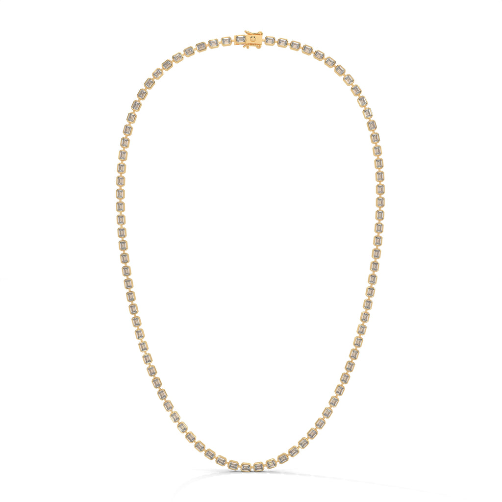 Emerald Cut Diamond Tennis Necklace
