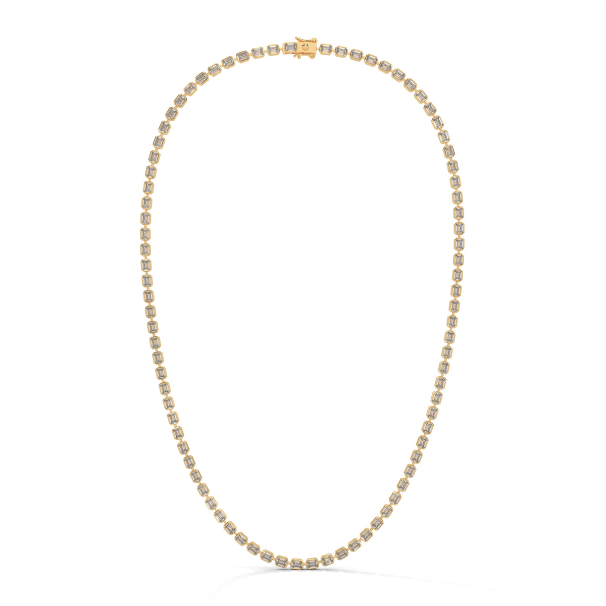 Emerald Cut Diamond Tennis Necklace – view 6 of 9, lab grown diamond necklace | Jewelix Atelier