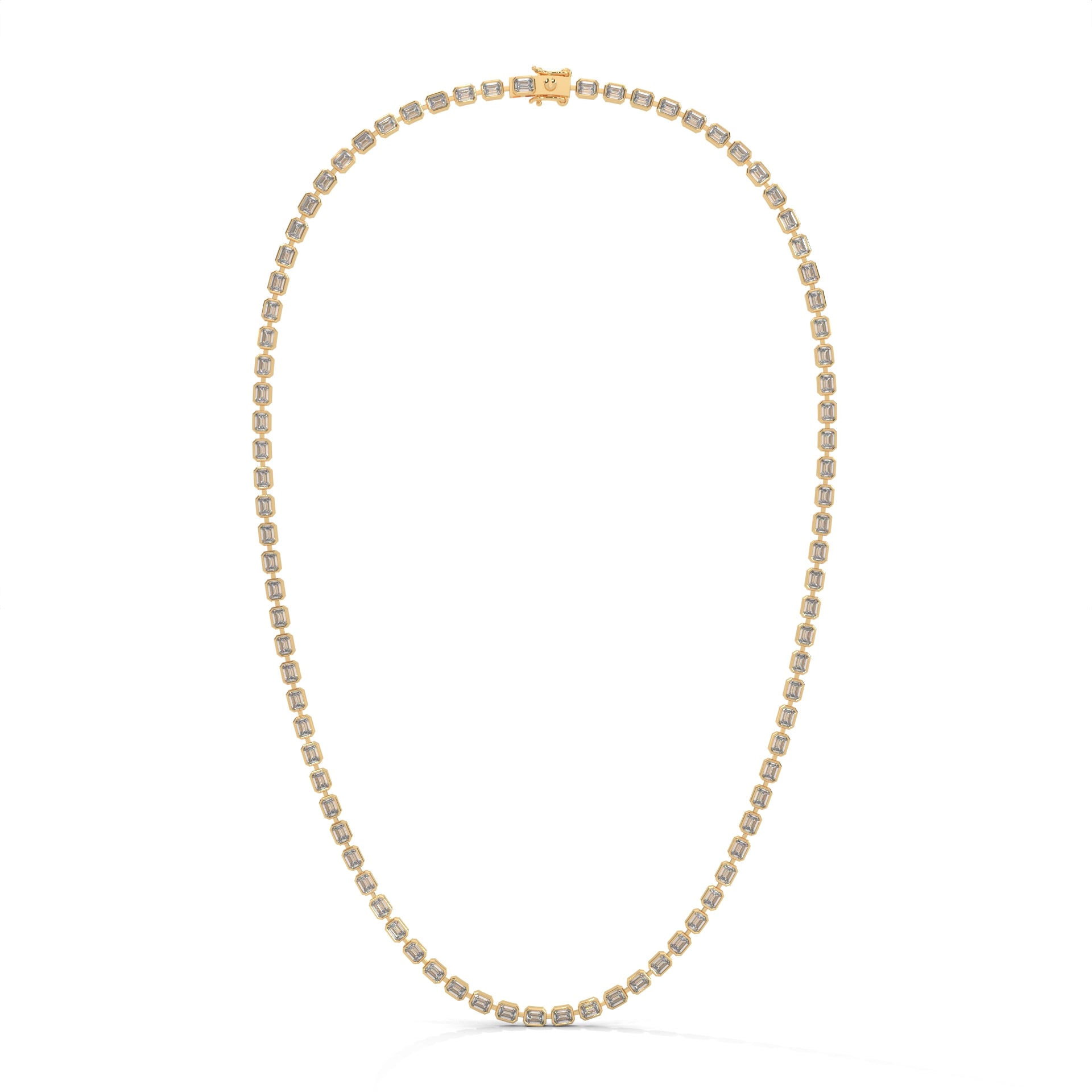 Emerald Cut Diamond Tennis Necklace