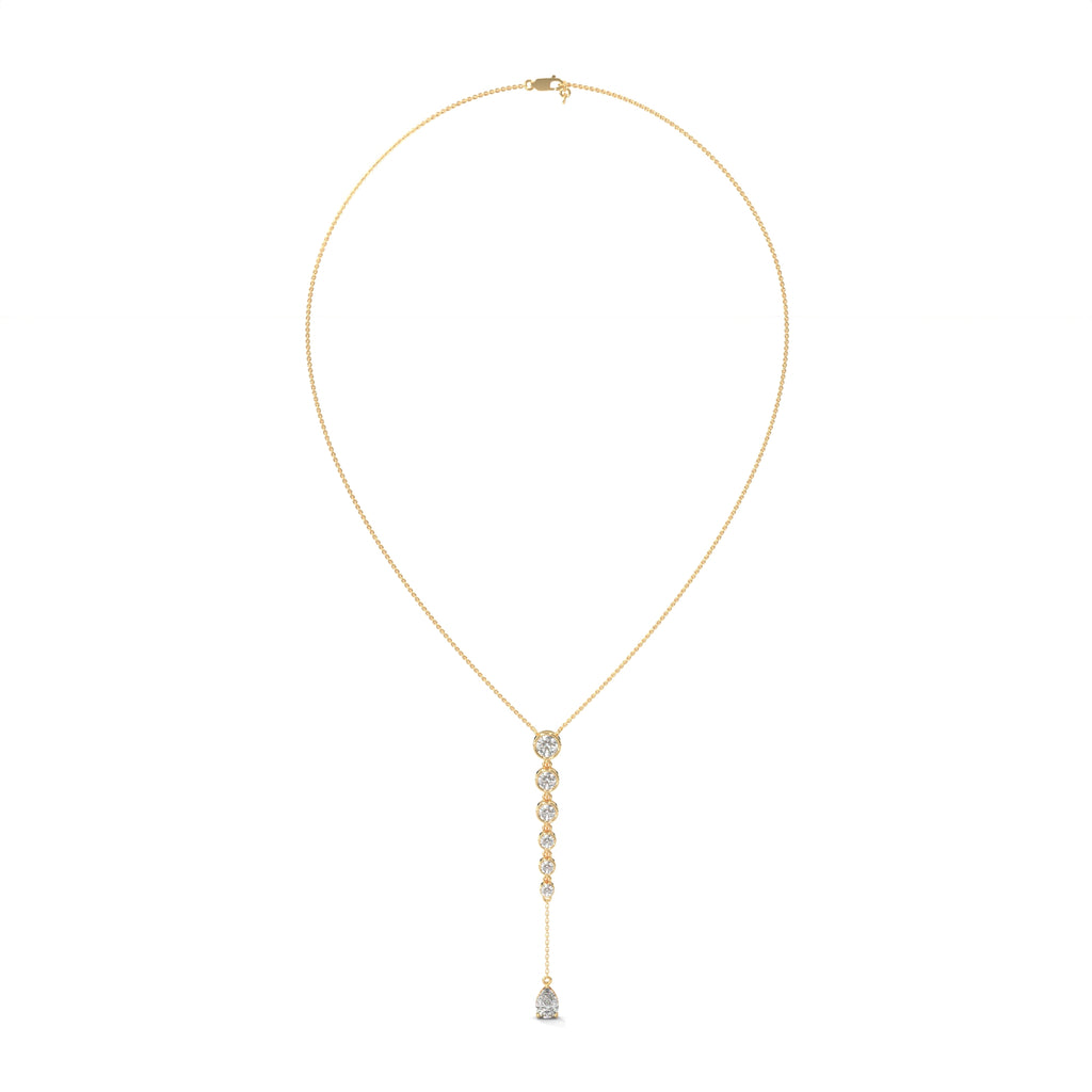 Pear Diamond Y Drop Necklace