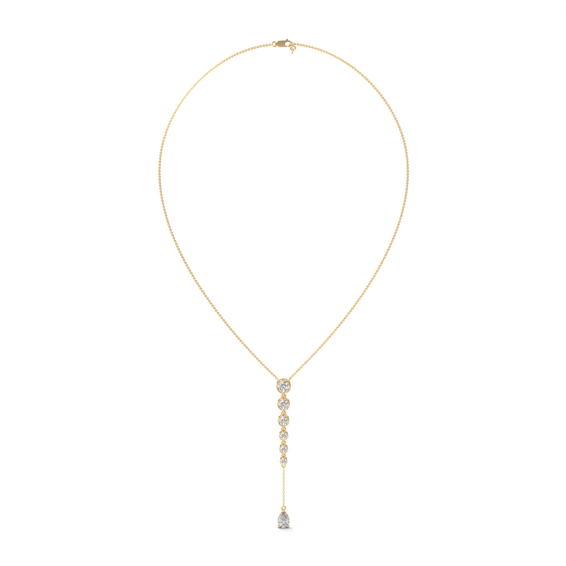 Pear Diamond Y Drop Necklace