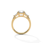 Round Diamond Three Stone Engagement Ring