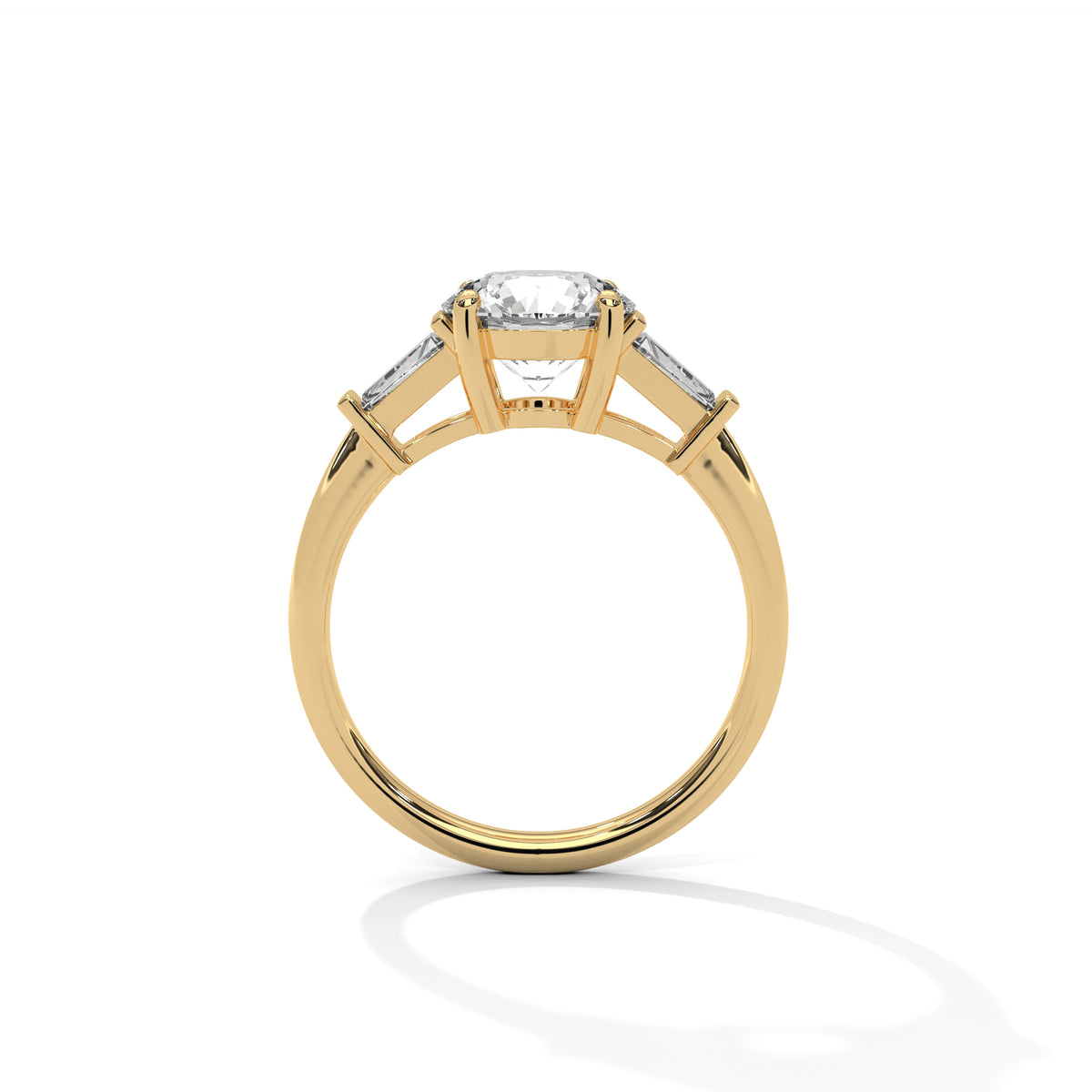 Round Diamond Three Stone Engagement Ring – view 9 of 9, lab grown diamond ring | Jewelix Atelier