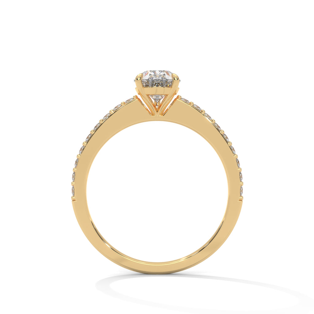 Pear Cut Diamond Pavé Engagement Ring