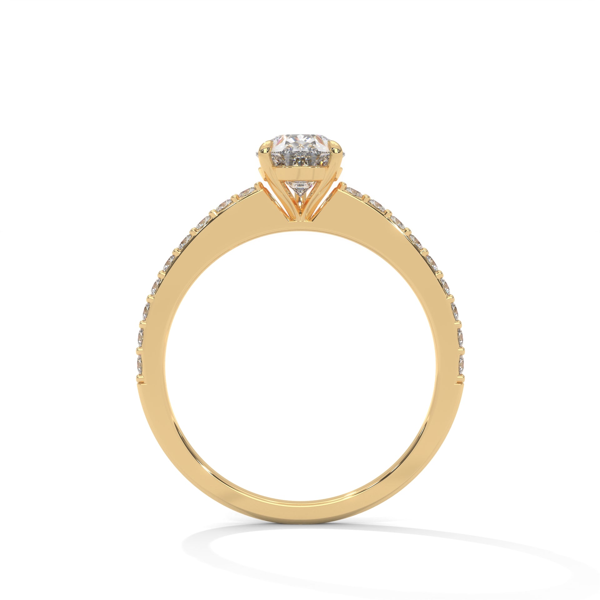 Pear Cut Diamond Pavé Engagement Ring