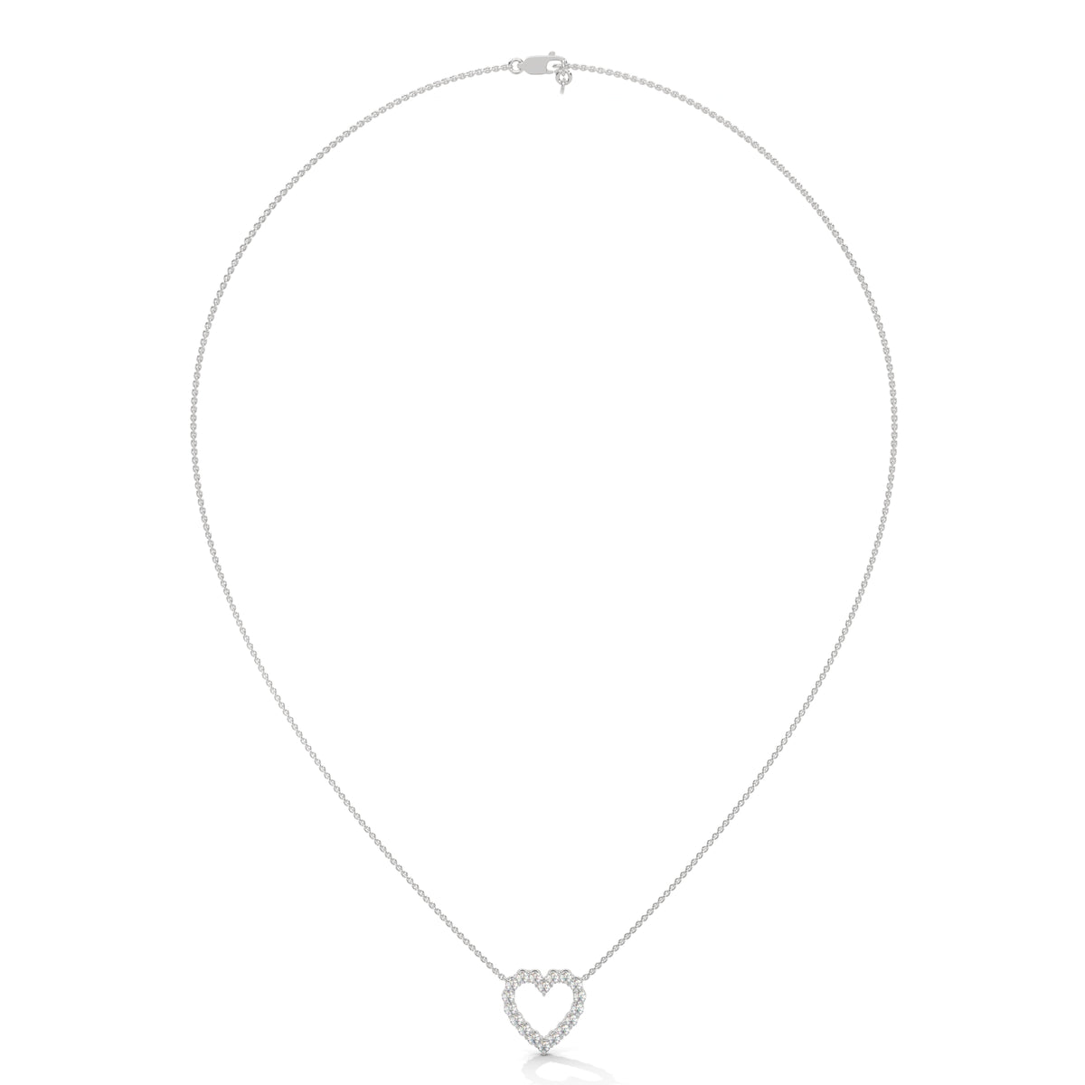 Open Heart Diamond Pendant – view 3 of 9, lab grown diamond necklace | Jewelix Atelier