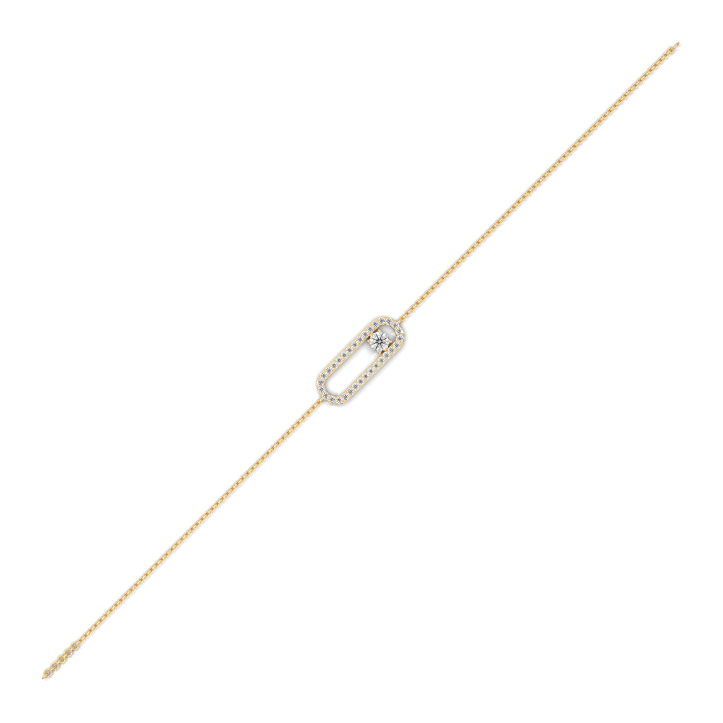 Diamond Paperclip Bracelet