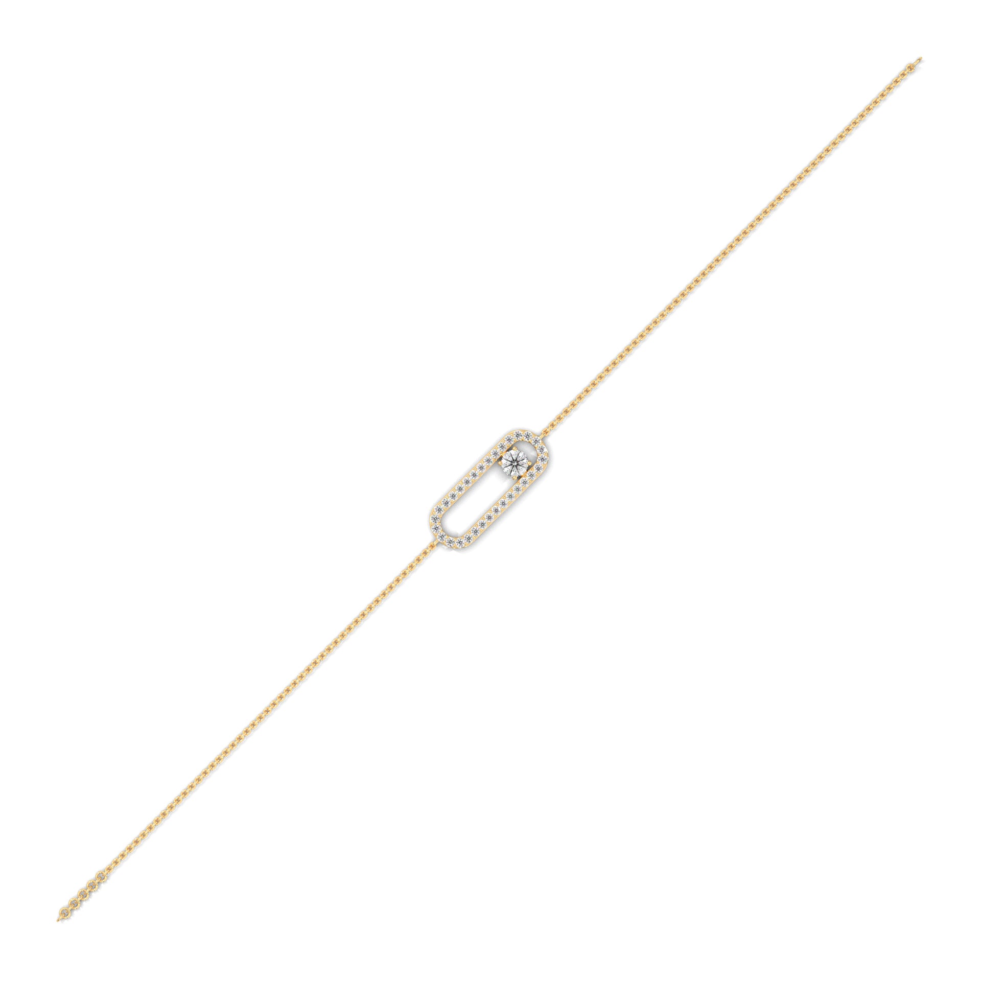 Diamond Paperclip Bracelet