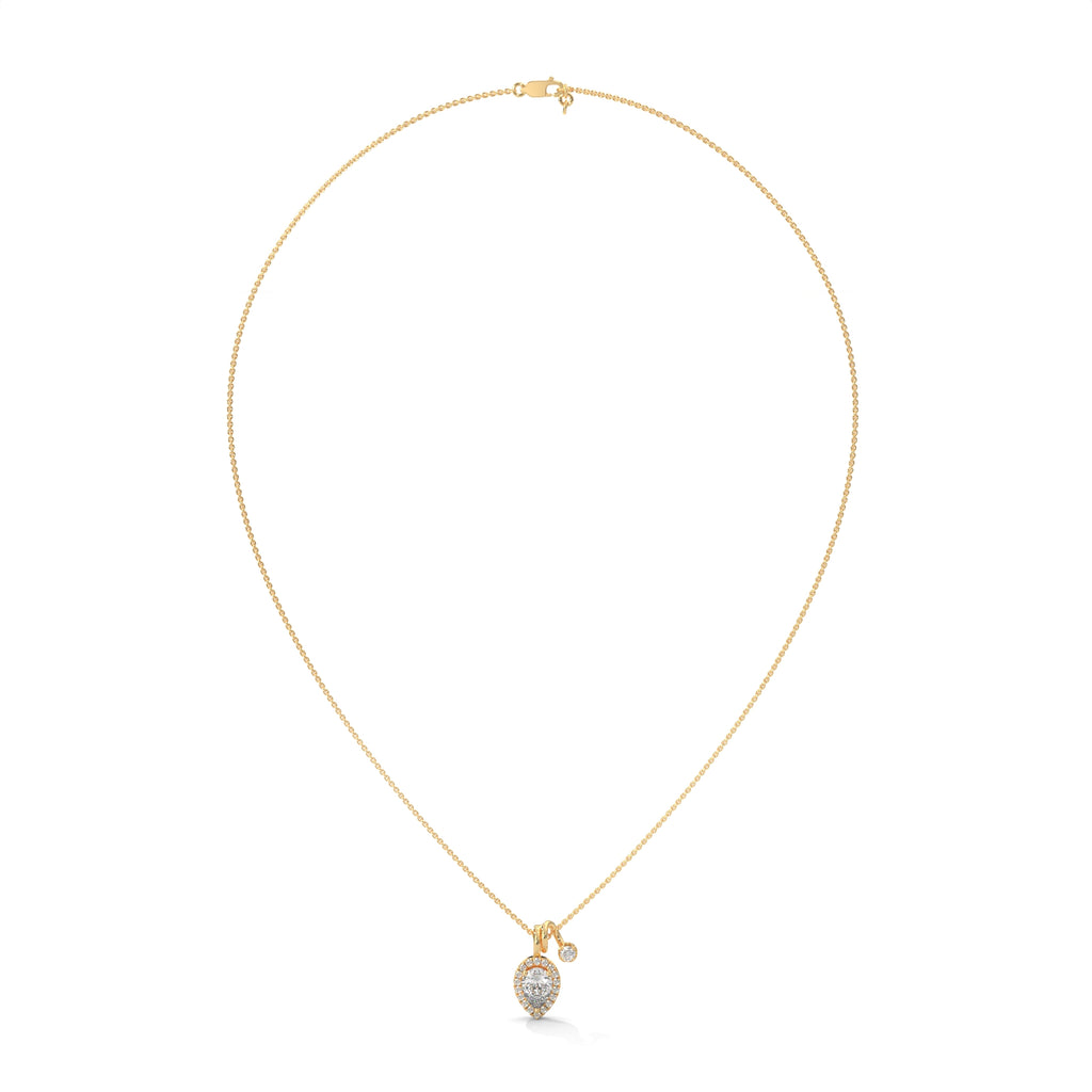 Pear Diamond Halo Pendant