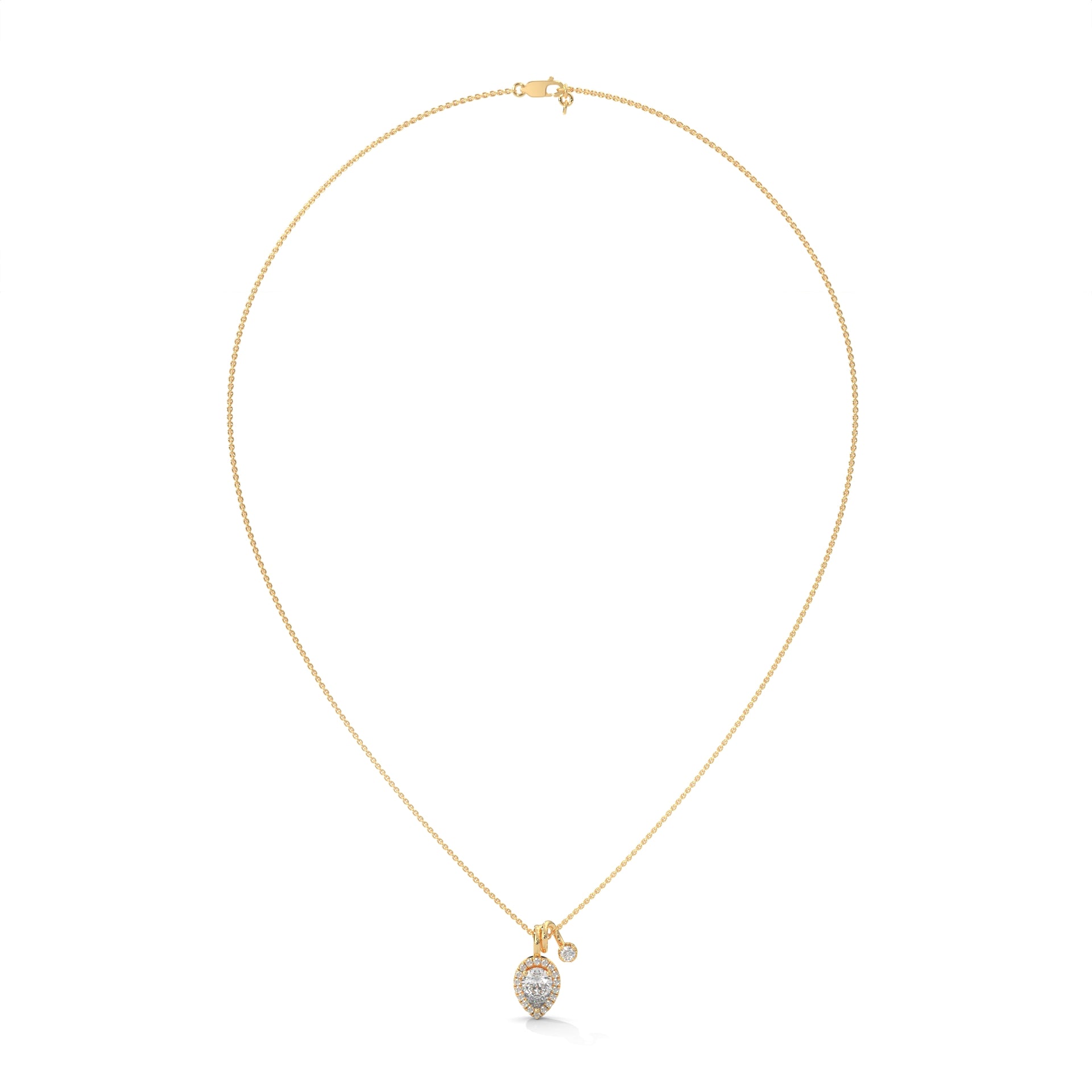 Pear Diamond Halo Pendant