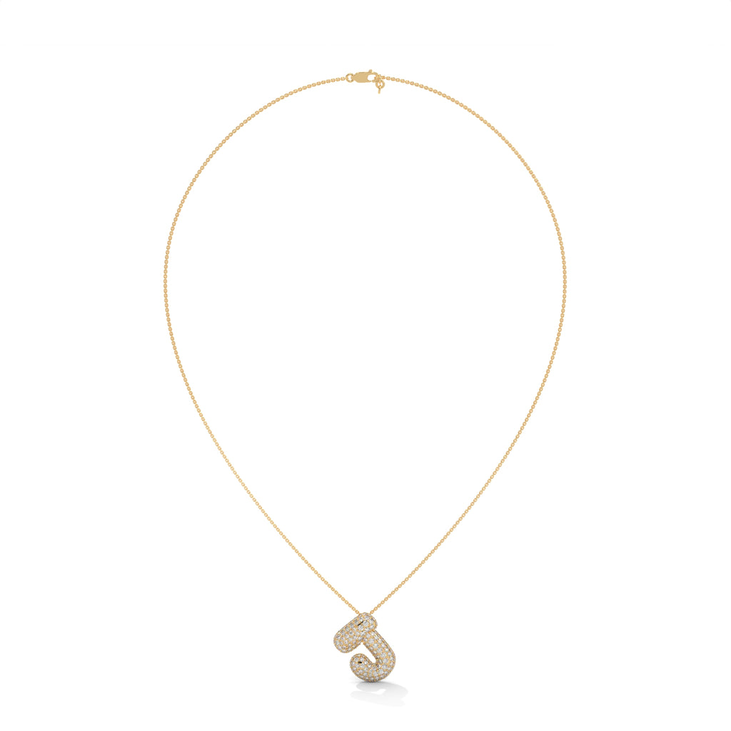 Diamond Initial "J" Pendant