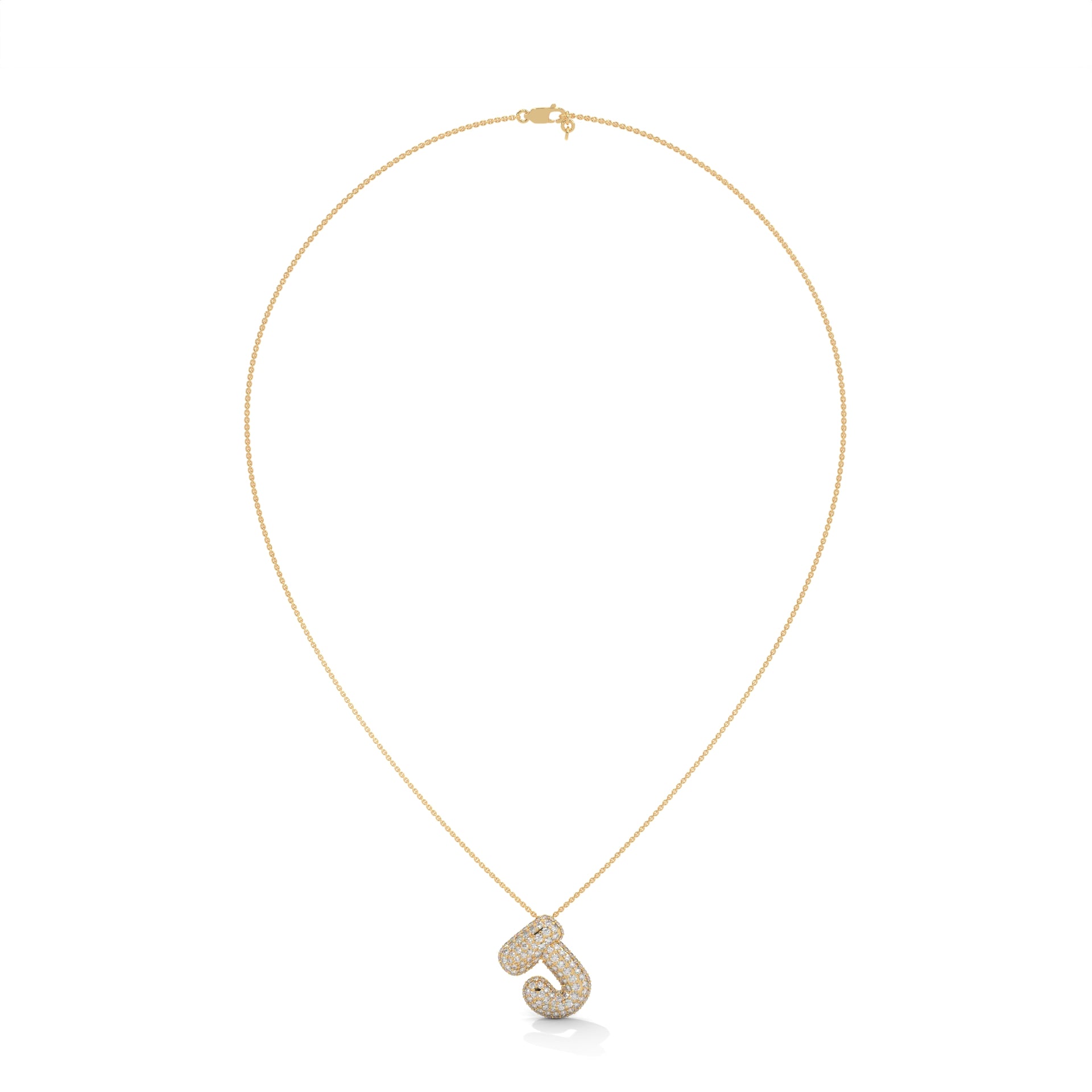 Diamond Initial "J" Pendant