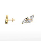 Marquise Diamond Cluster Stud Earrings