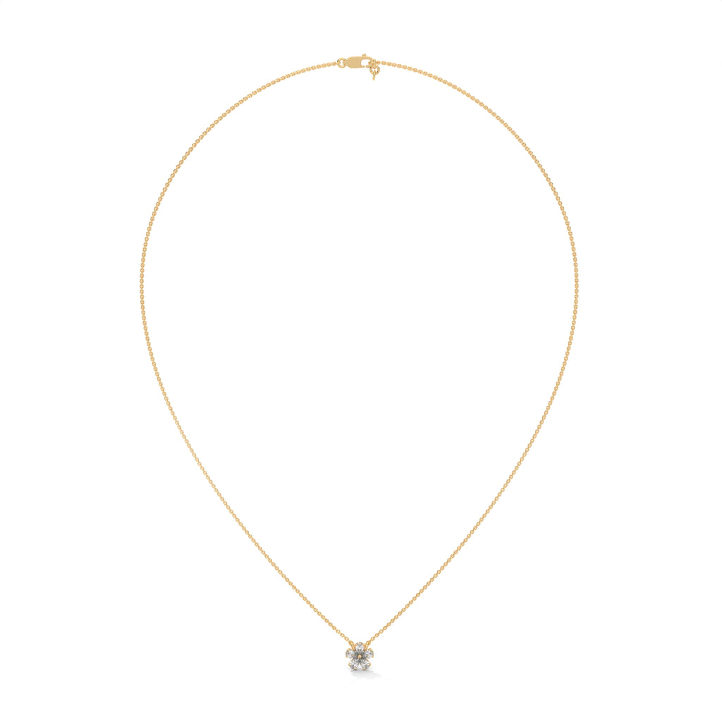 Pear Diamond Floral Pendant