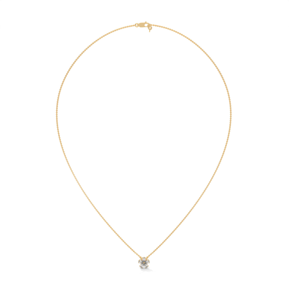 Pear Diamond Floral Pendant – view 9 of 9, lab grown diamond necklace | Jewelix Atelier
