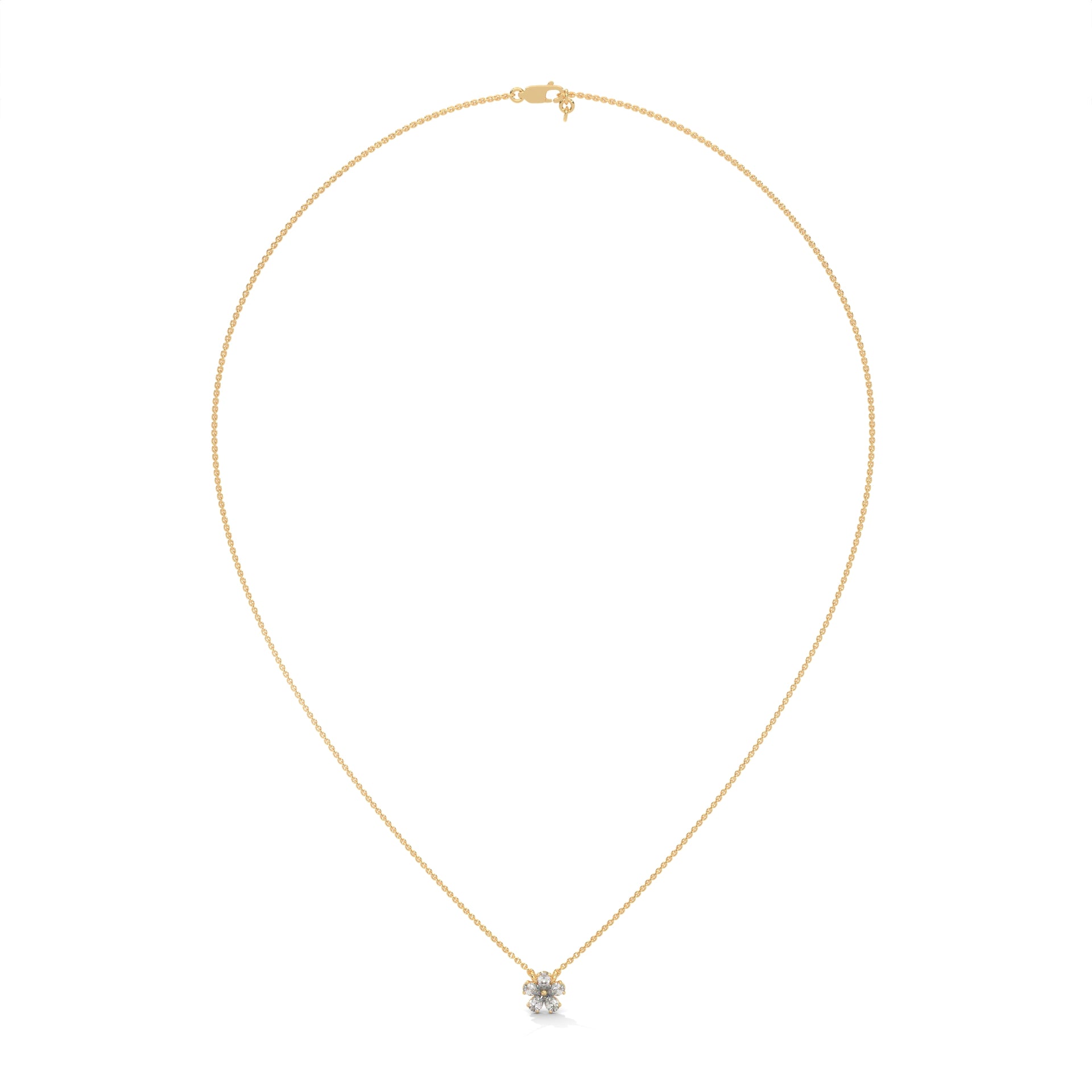 Pear Diamond Floral Pendant