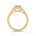 Emerald Cut Hexagon Halo Diamond Ring