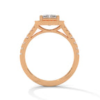 Emerald Cut Hexagon Halo Diamond Ring