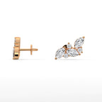 Marquise Diamond Cluster Stud Earrings