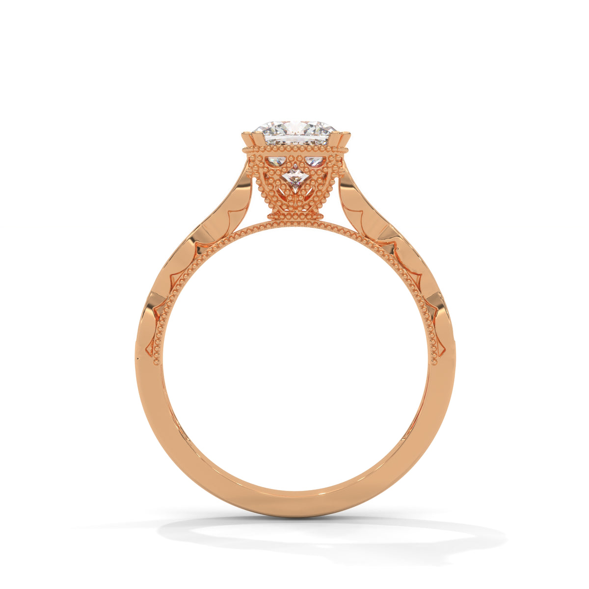 Vintage Cushion Cut Diamond Ring – view 9 of 9, lab grown diamond ring | Jewelix Atelier