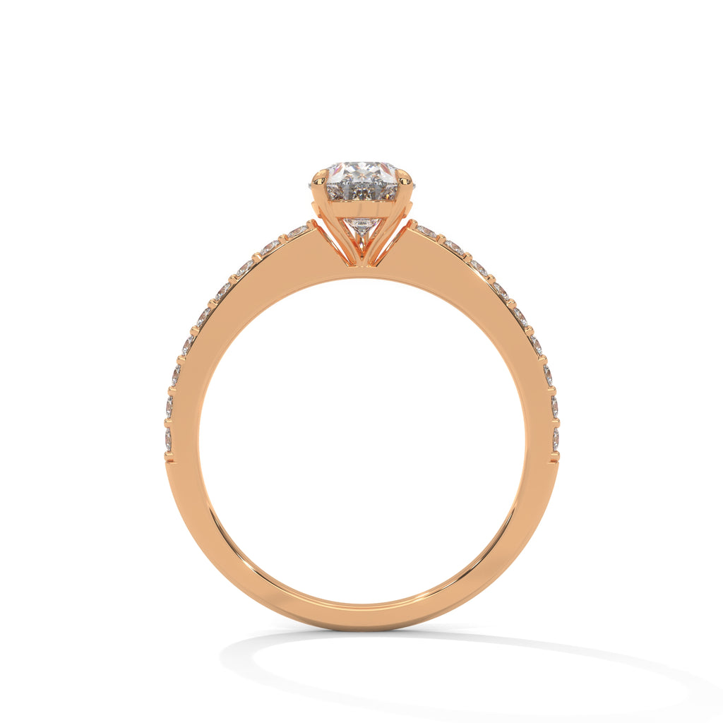 Pear Cut Diamond Pavé Engagement Ring