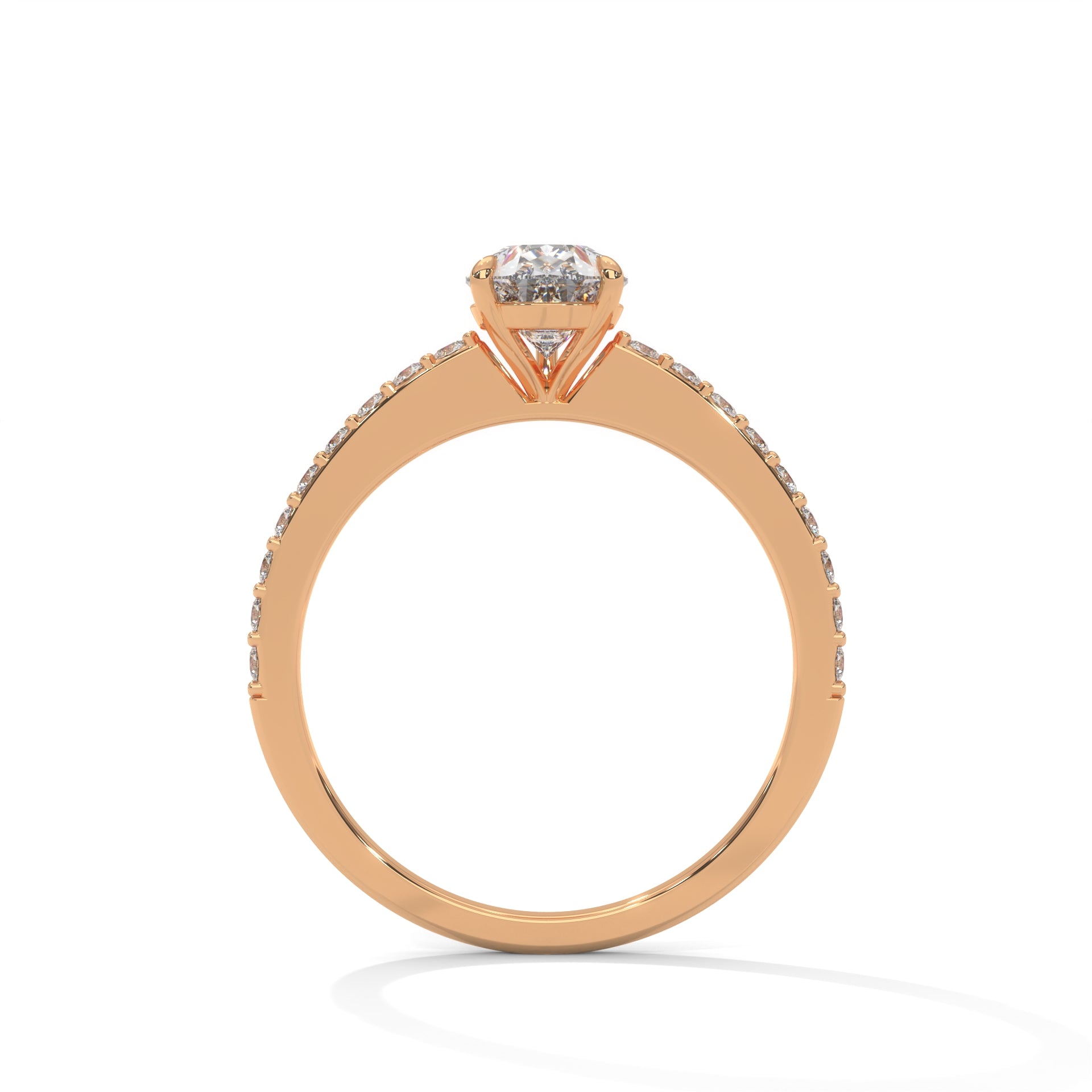 Pear Cut Diamond Pavé Engagement Ring