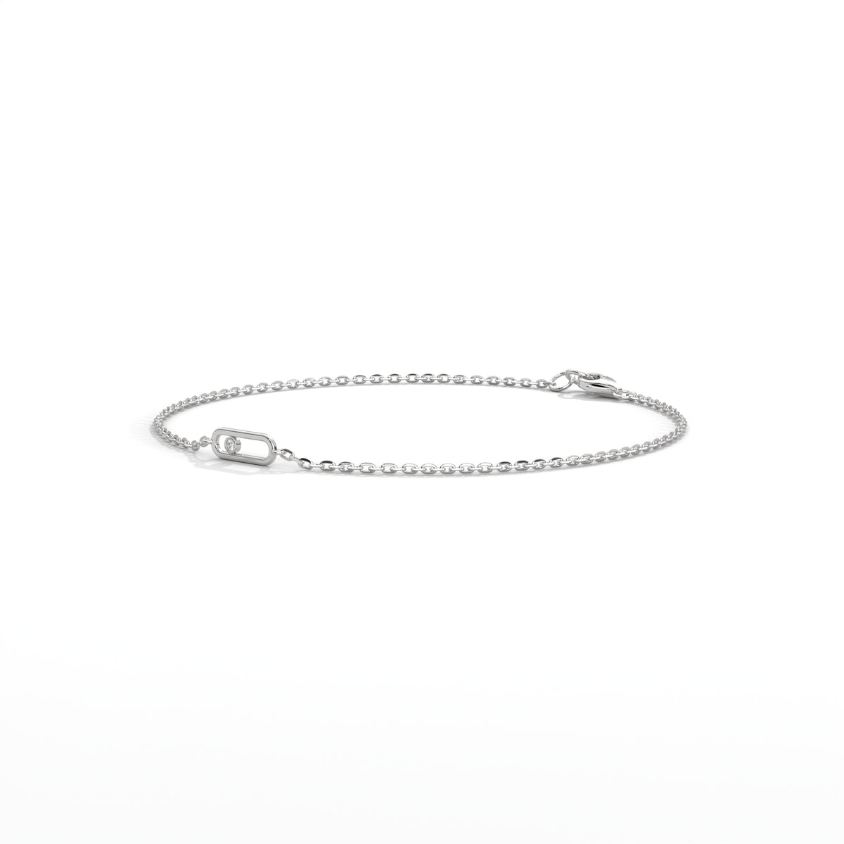 Floating Diamond Paperclip Bracelet, alternate view — Jewelix Atelier