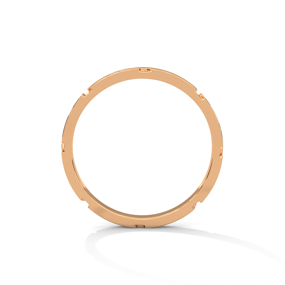 Faceted Gold Wedding Band – view 8 of 9, lab grown diamond band | Jewelix Atelier