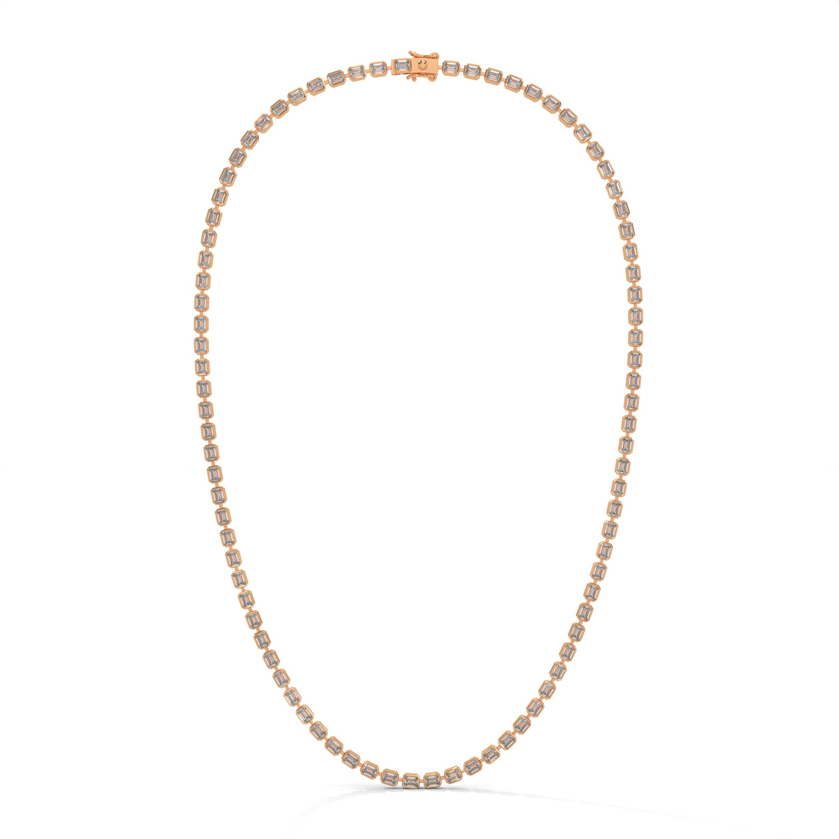 Emerald Cut Diamond Tennis Necklace – view 9 of 9, lab grown diamond necklace | Jewelix Atelier