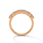 Graduated Emerald Cut Seven Stone Diamond Ring