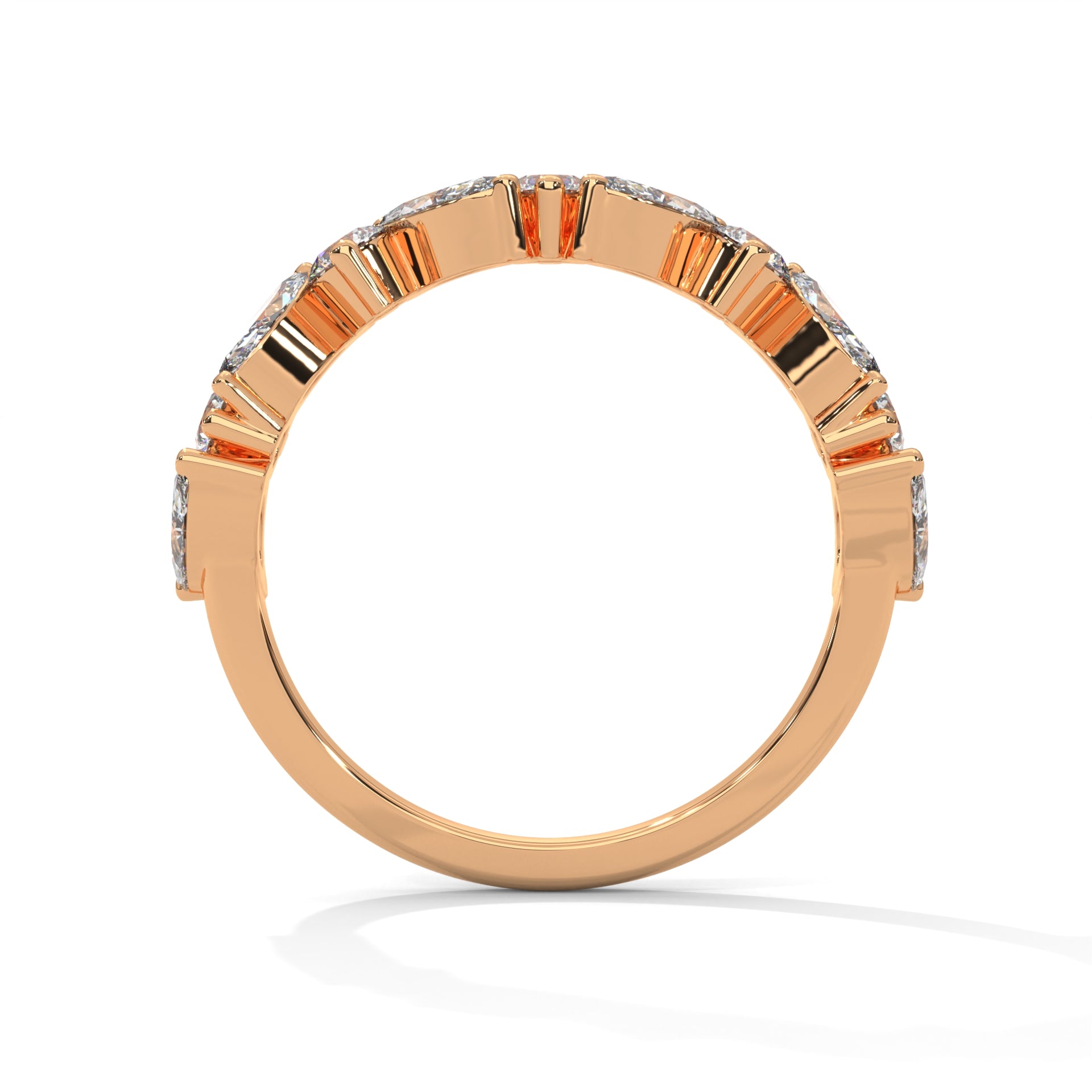 Marquise & Round Diamond Alternating Band Ring