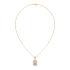 Baguette & Round Diamond Halo Pendant