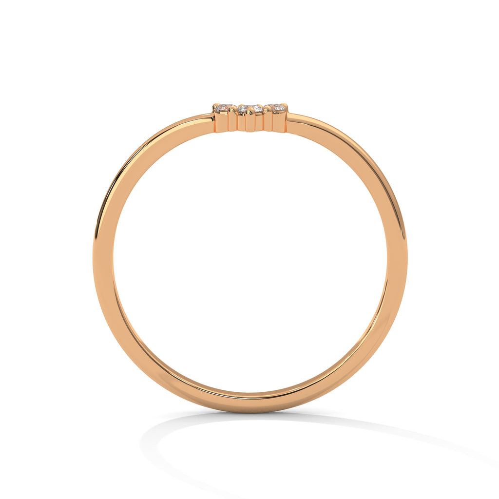 Diamond Chevron Wishbone Ring