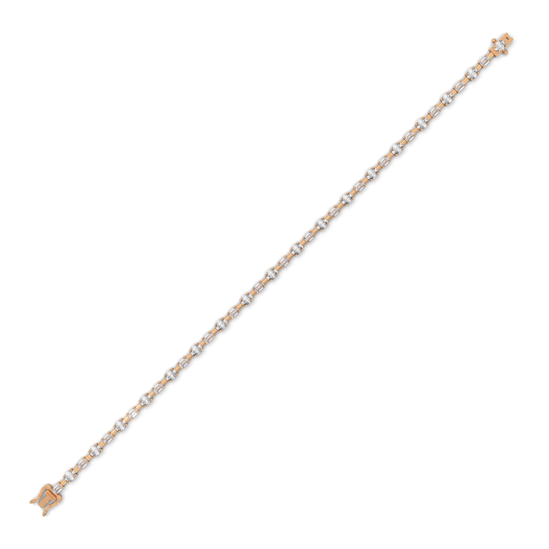 Emerald & Oval Diamond Tennis Bracelet
