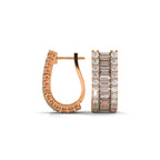 Baguette & Round Diamond Statement Hoop Earrings
