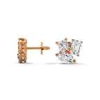 Mixed Shape Diamond Cluster Stud Earrings